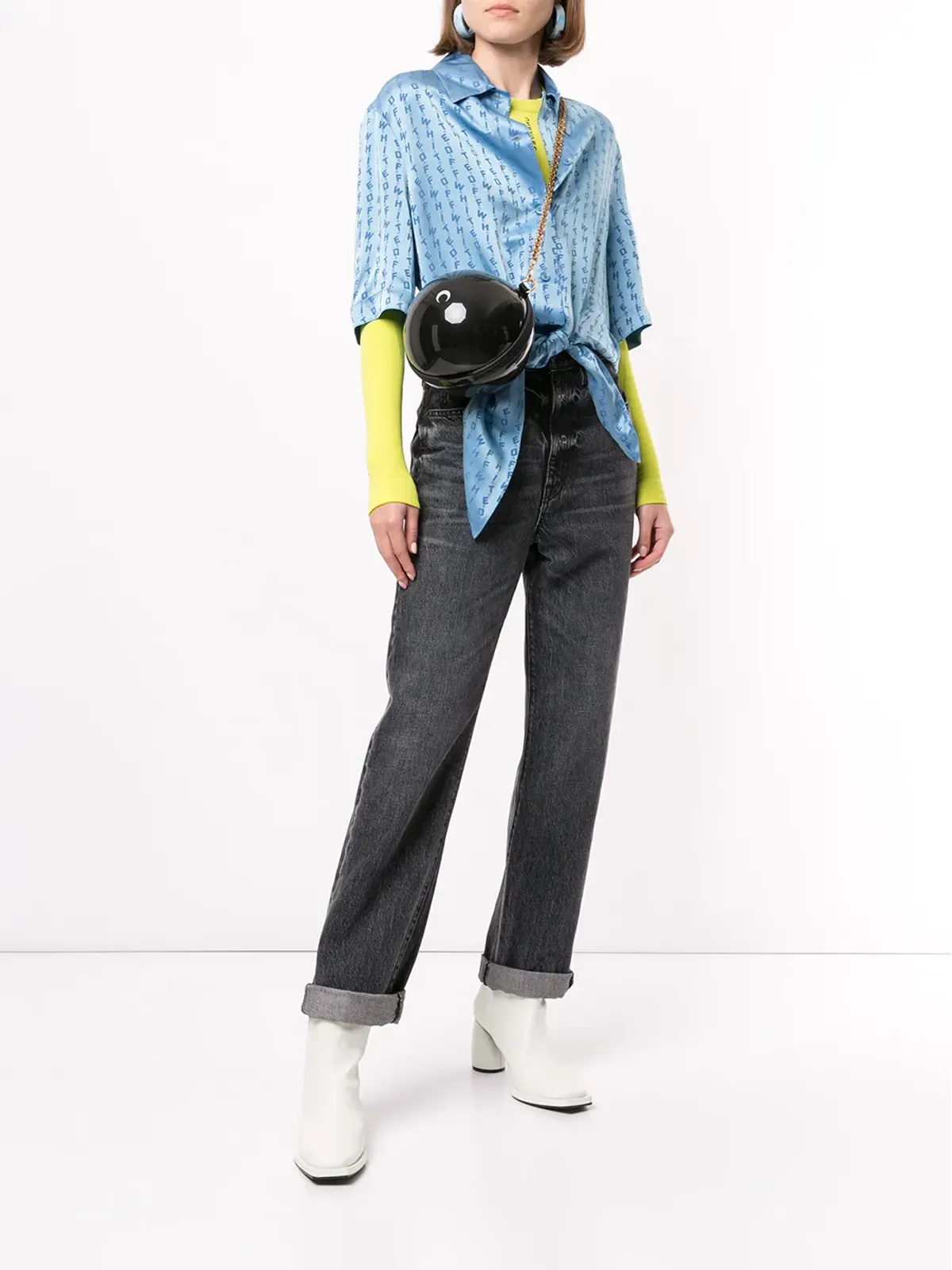 Off-White ロゴベースボールノット ブラウス - ブルー - 画像2