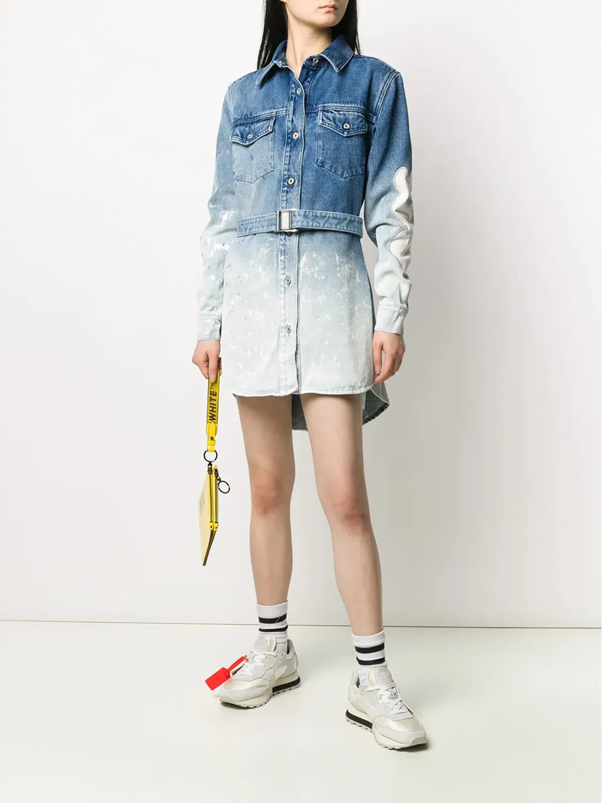 Off-White グラデーションデニムシャツドレス - 画像2