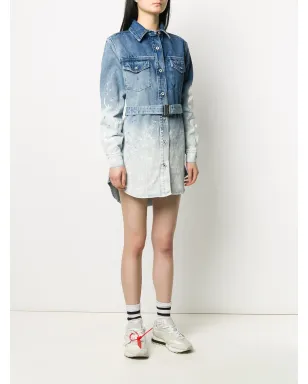 Off-White グラデーションデニムシャツドレス - サムネイル3