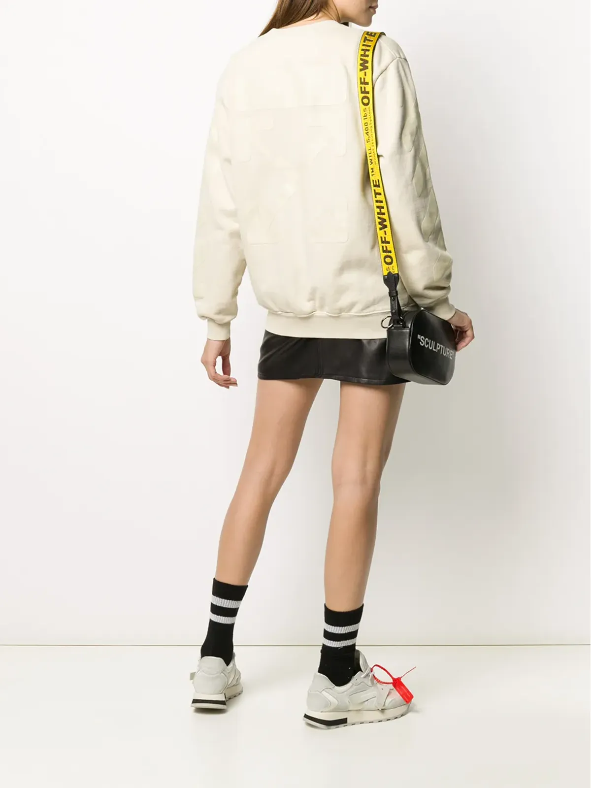 Off-White オーバーサイズの斜めストライプスウェットシャツ - 画像2