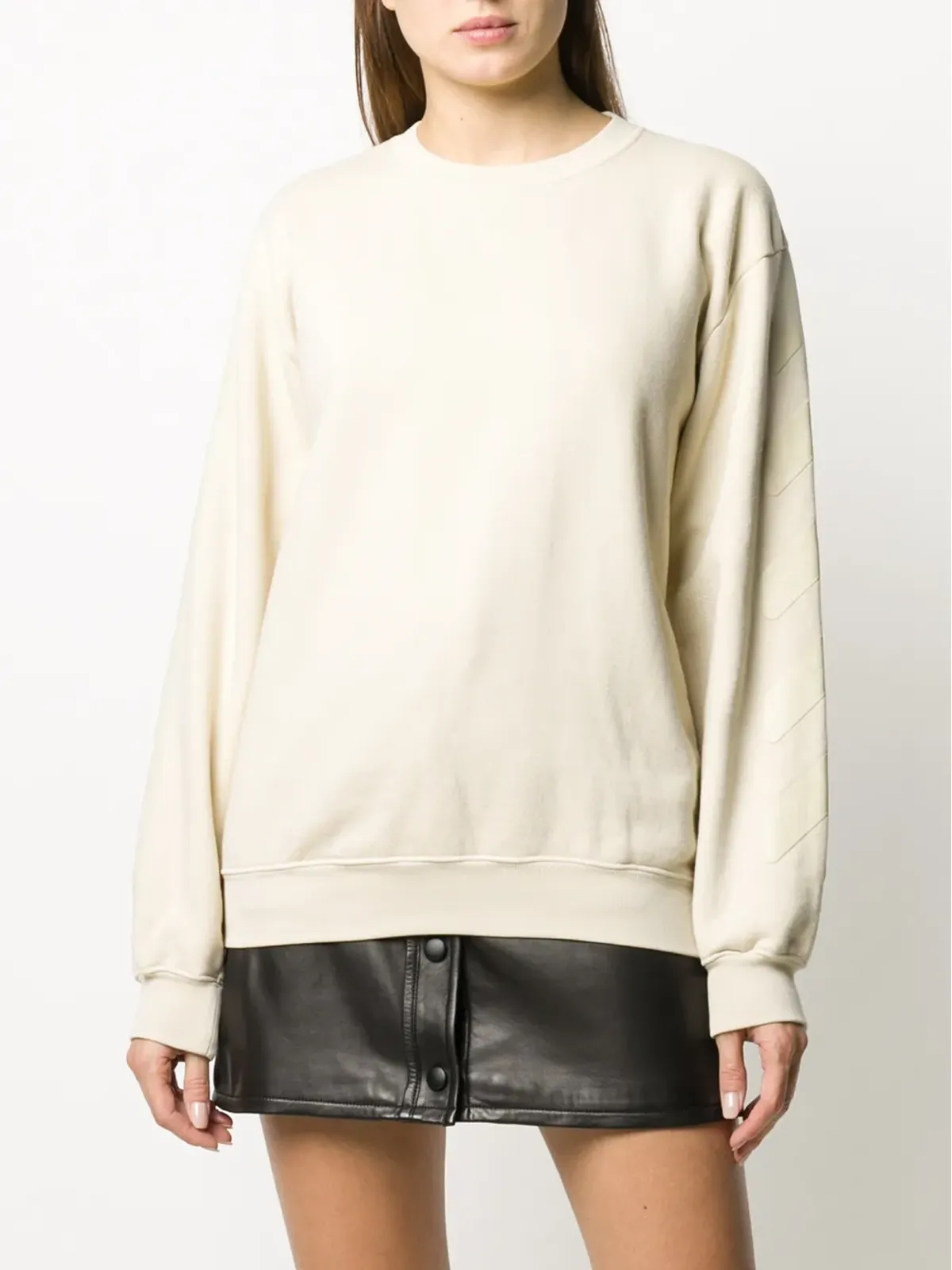 Off-White オーバーサイズの斜めストライプスウェットシャツ - 画像3