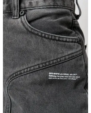 Off-White ジップフロント デニムスカート - グレー - サムネイル5
