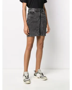 Off-White ジップフロント デニムスカート - グレー - サムネイル3