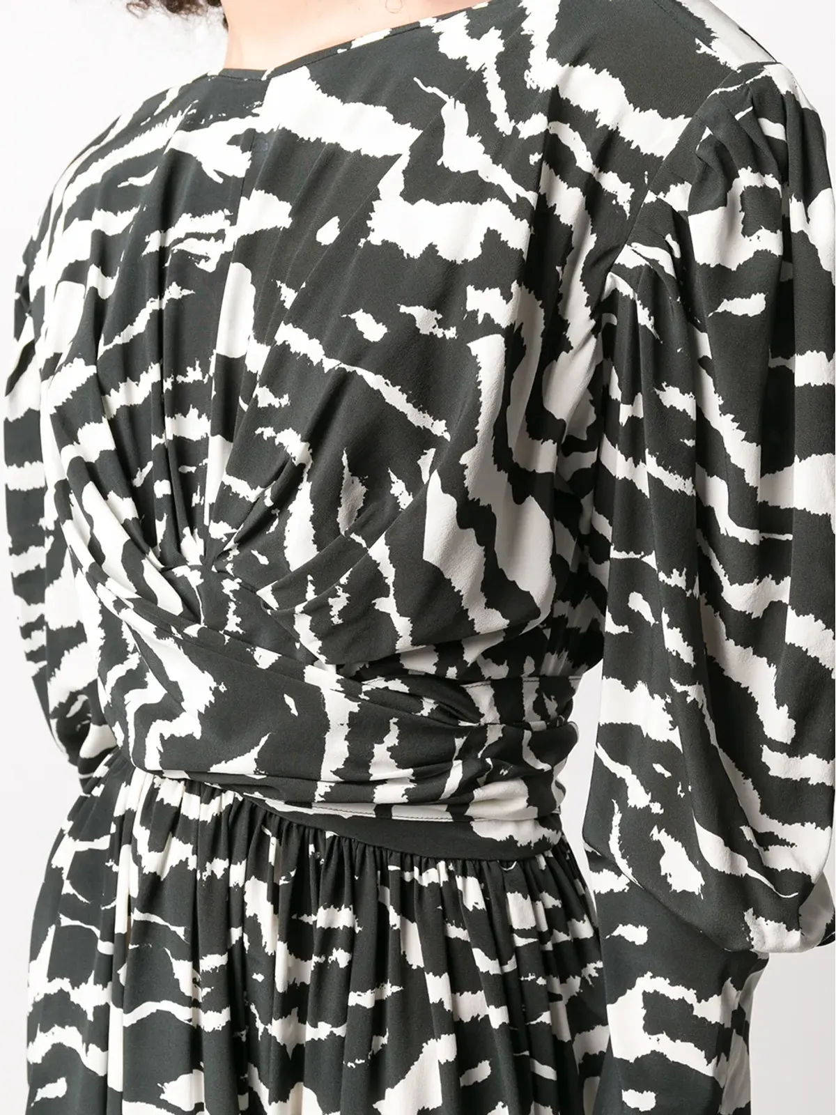 ISABEL MARANT Filao ゼブラ柄 ツイストウエスト ドレス - ブラック - 画像5