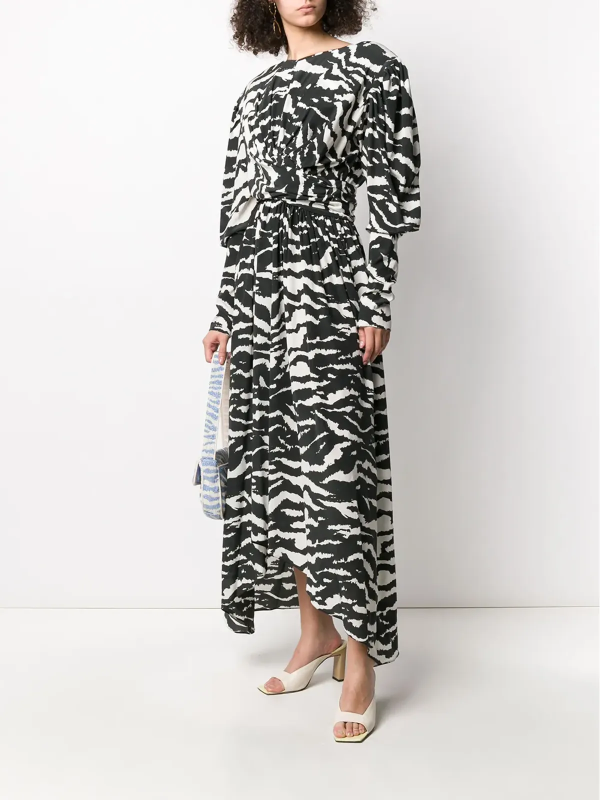 ISABEL MARANT Filao ゼブラ柄 ツイストウエスト ドレス - ブラック - 画像2