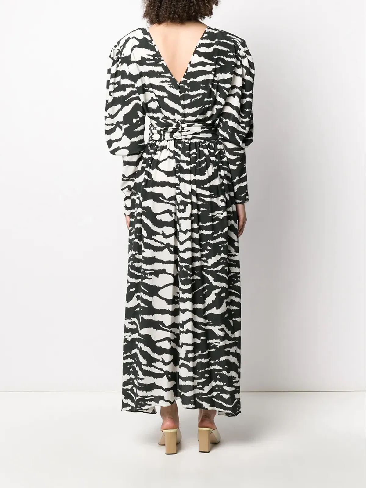 ISABEL MARANT Filao ゼブラ柄 ツイストウエスト ドレス - ブラック - 画像4