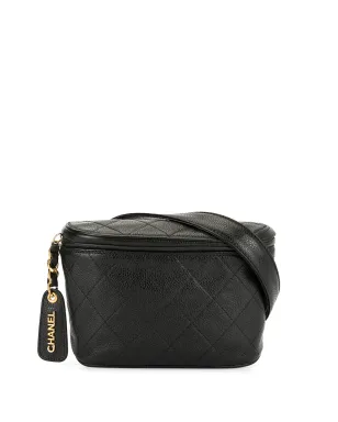 CHANEL Vintage ダイヤモンドキルティング ベルトバッグ ブラック - サムネイル1