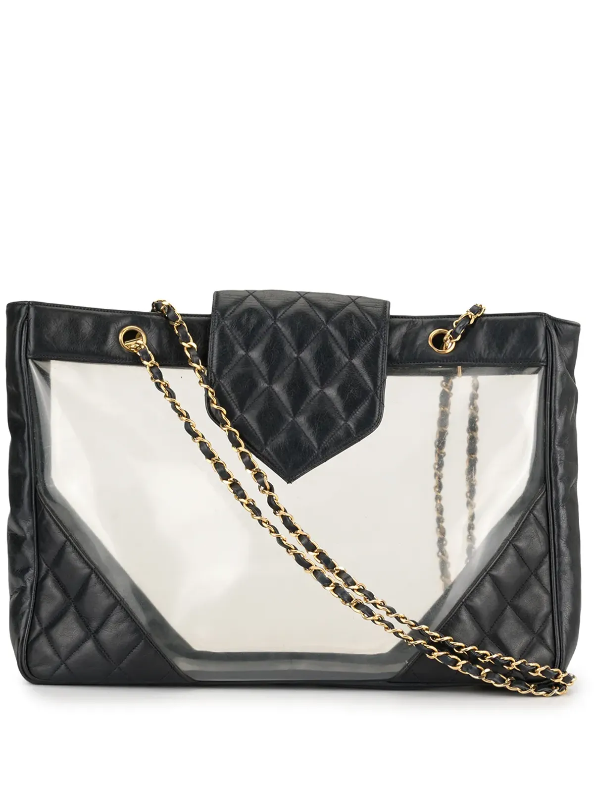 CHANEL ビンテージ 1990年 クリアフラップショルダーバッグ - 画像1