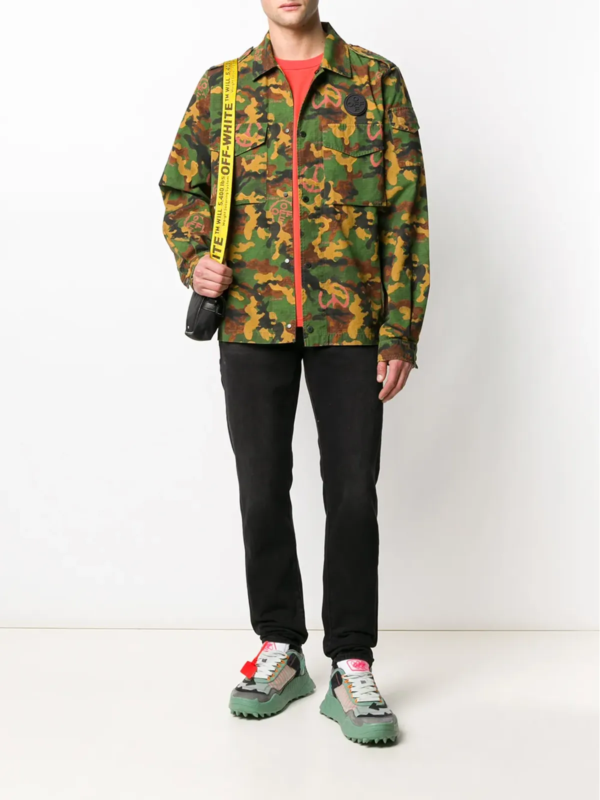 Off-White カモフラージュ柄シャツ グリーン - 画像2