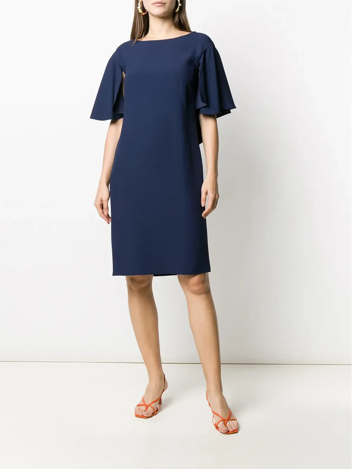 Alberta Ferretti フリルスリーブのシフトドレス - 画像3
