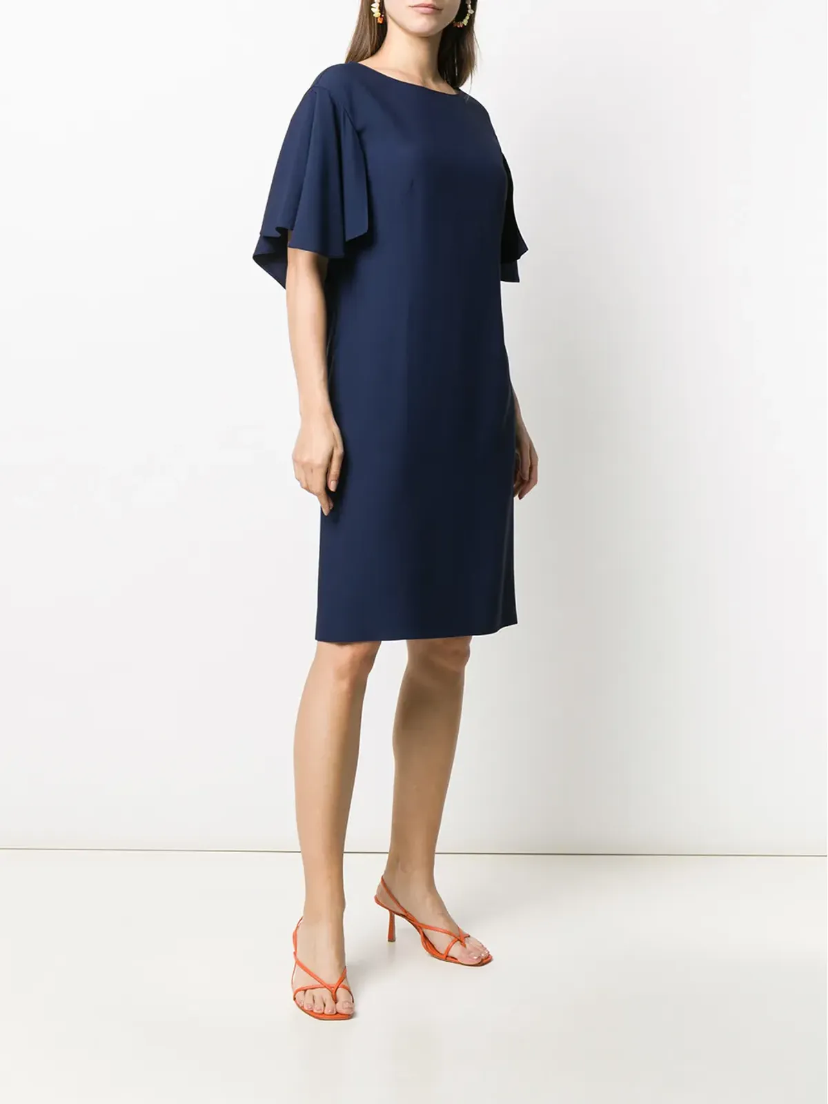 Alberta Ferretti フリルスリーブのシフトドレス - 画像4