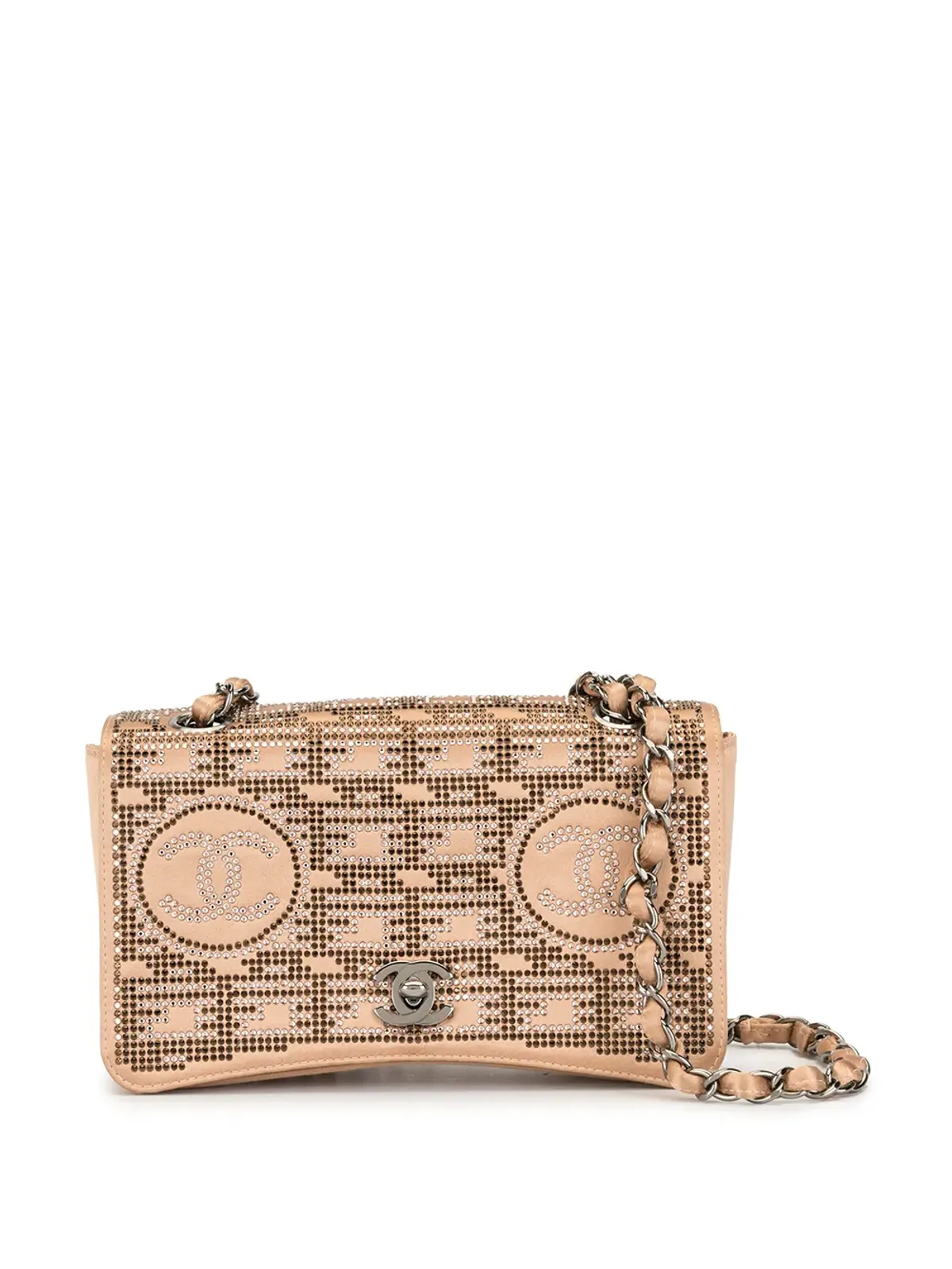 CHANEL ビンテージ ラインストーン チェーンショルダーバッグ - Neutrals - 画像1