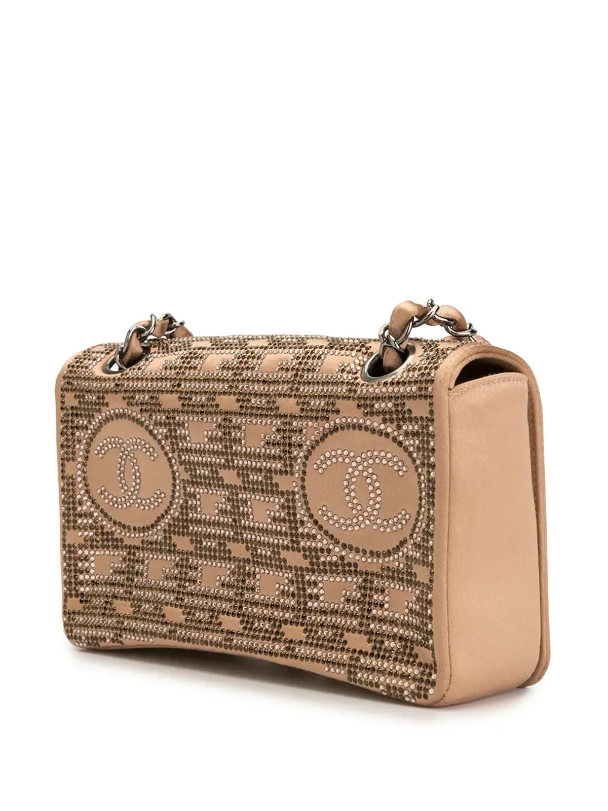 CHANEL ビンテージ ラインストーン チェーンショルダーバッグ - Neutrals - 画像3