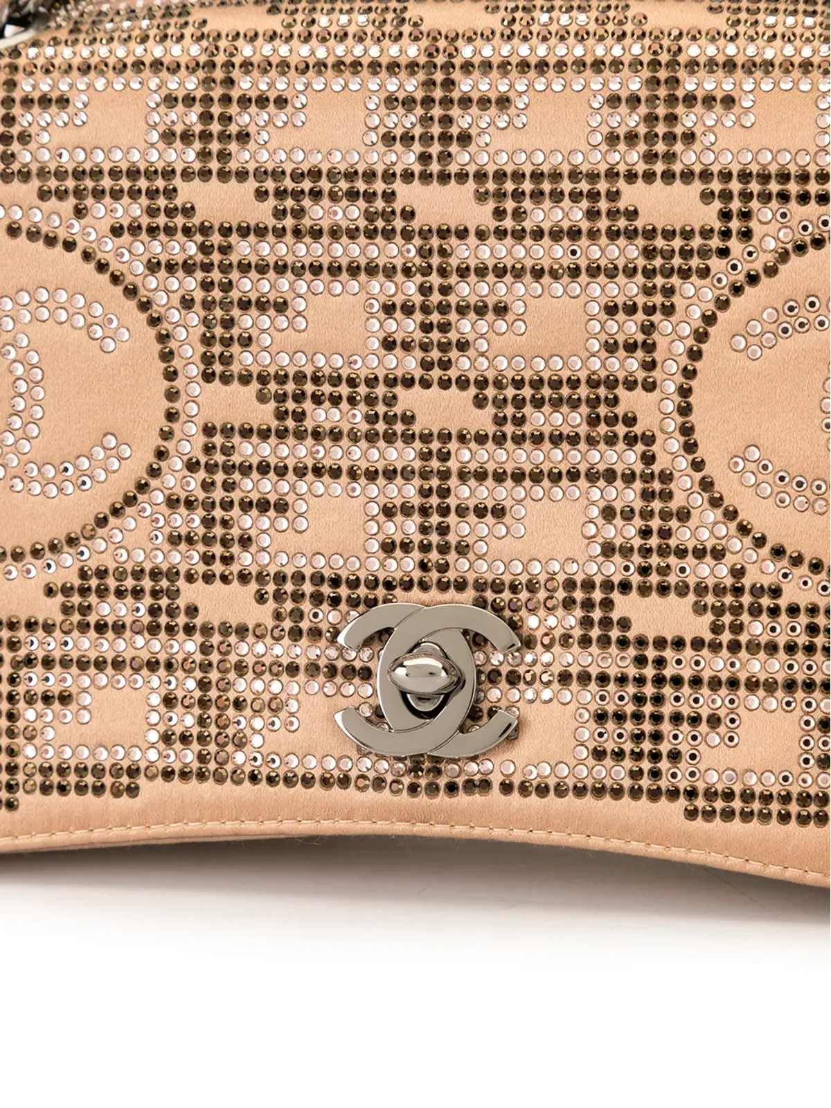 CHANEL ビンテージ ラインストーン チェーンショルダーバッグ - Neutrals - 画像4