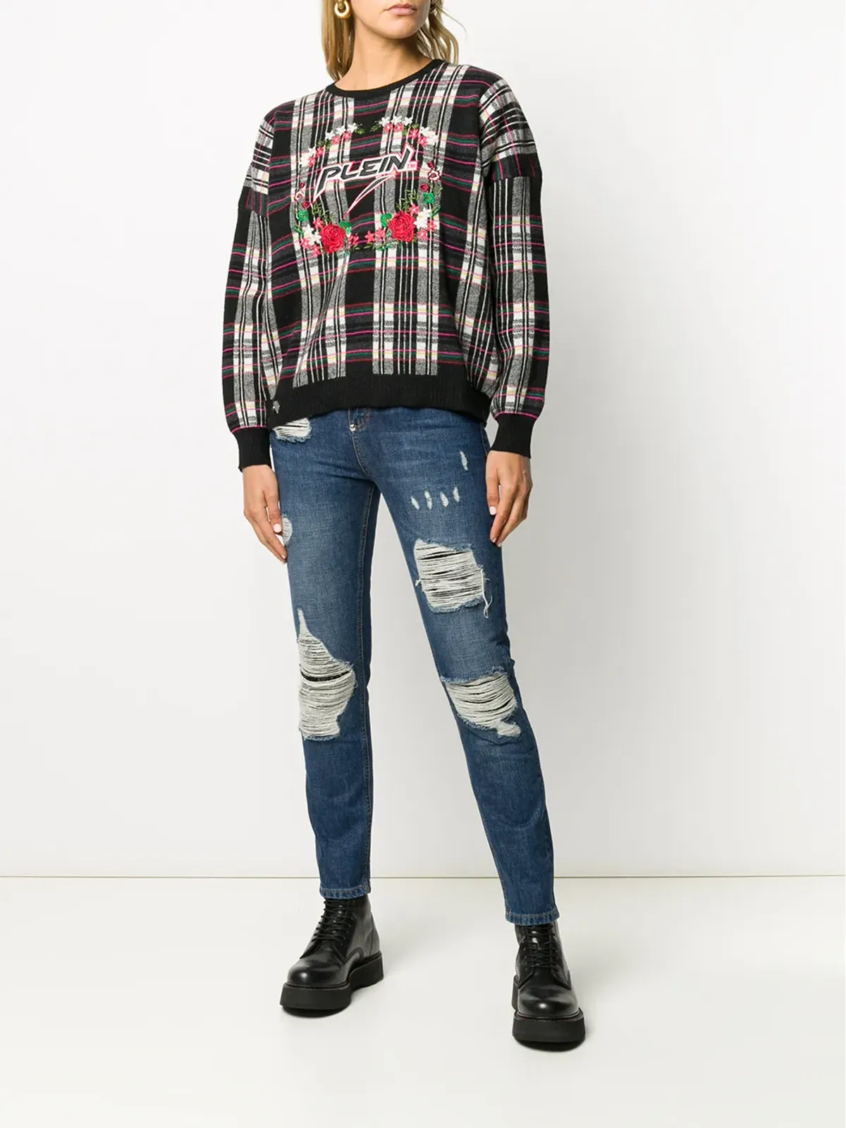 Philipp Plein ステートメントミッドライズスリムジーンズ - 画像2