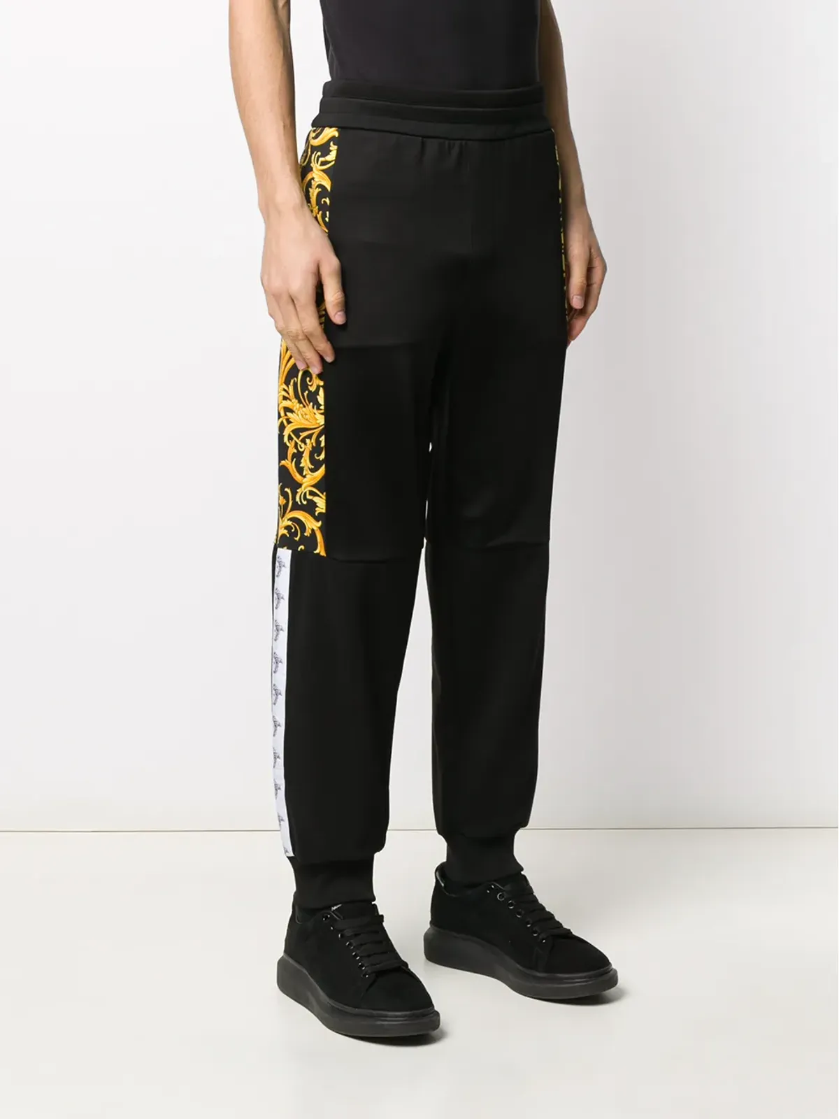 Versace Barocco ロゴ トラックパンツ - ブラック - 画像3