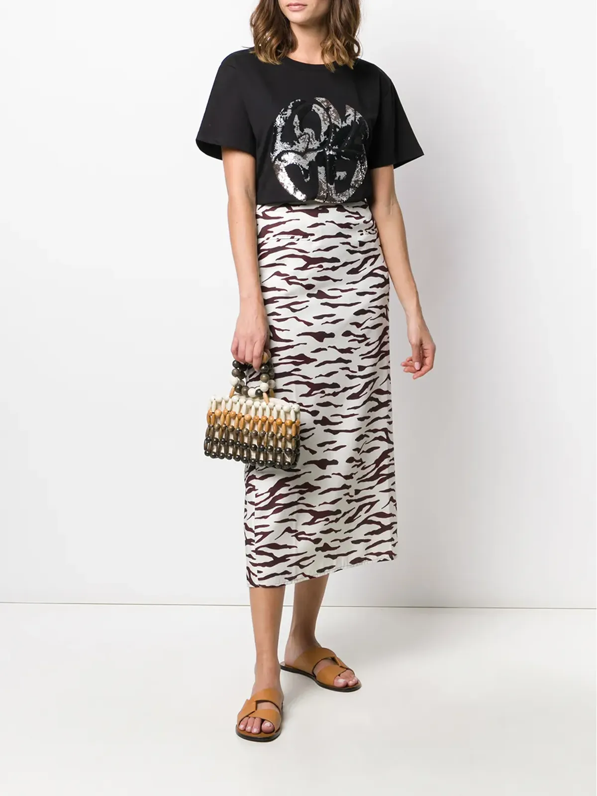 Alberta Ferretti Love Me スパンコール付き Tシャツ - 画像2