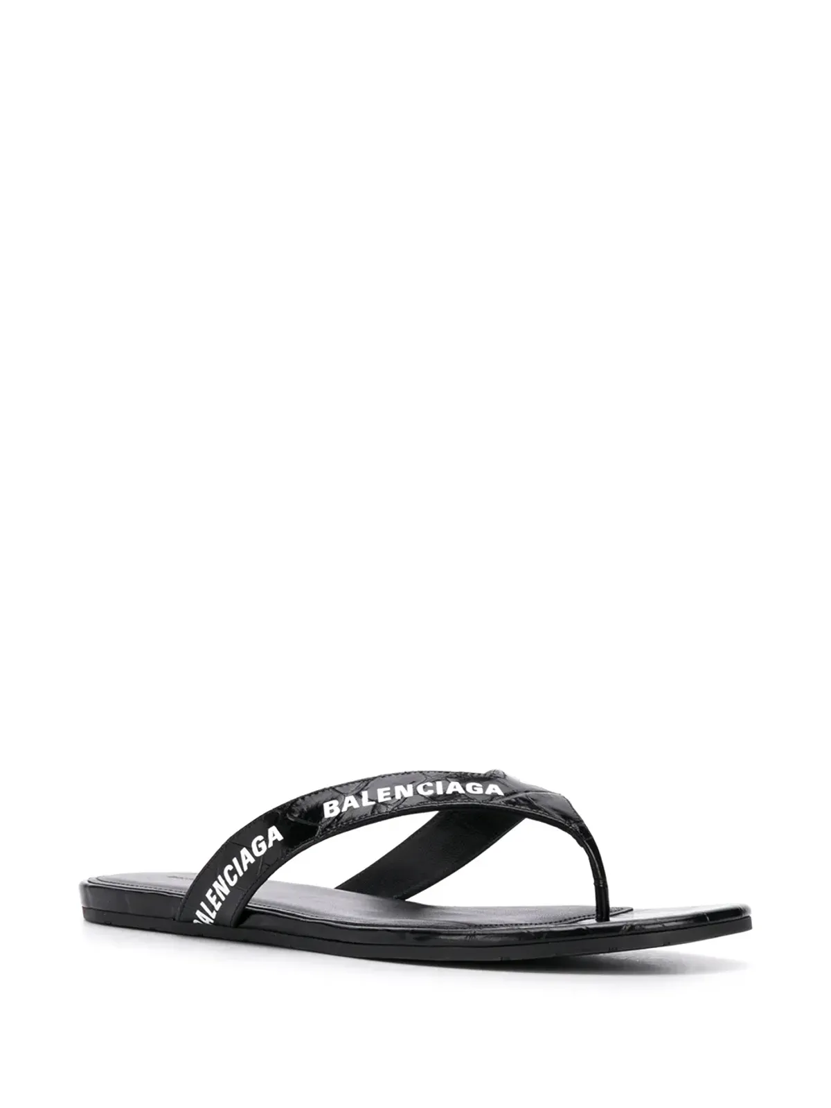 Balenciaga クロコダイルエフェクト オールオーバーロゴ サンダル - ブラック - 画像2