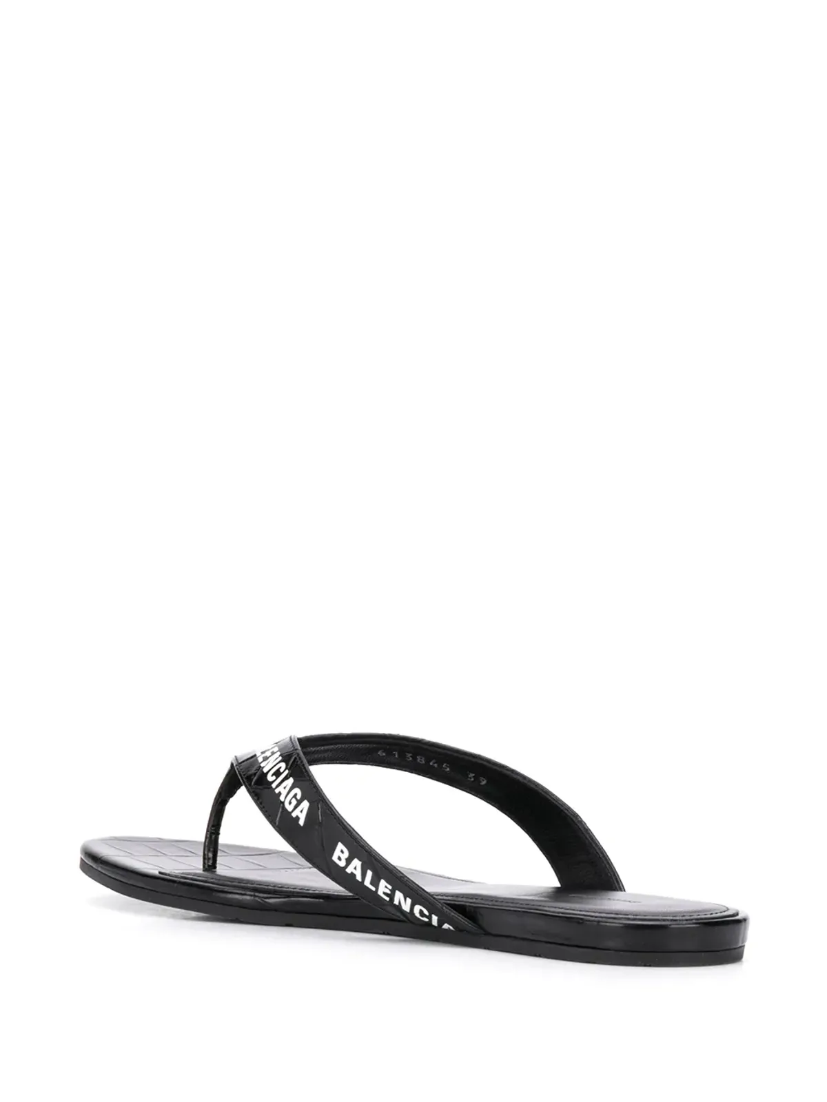 Balenciaga クロコダイルエフェクト オールオーバーロゴ サンダル - ブラック - 画像3