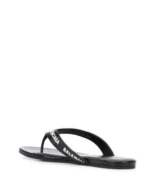 Balenciaga クロコダイルエフェクト オールオーバーロゴ サンダル - ブラック - サムネイル3