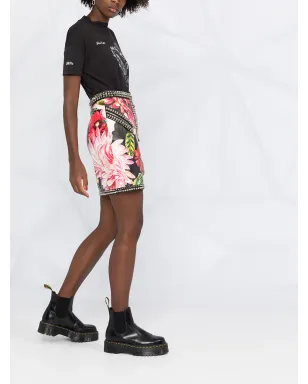 Philipp Plein フローラルプリントミニスカート - サムネイル4