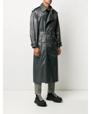 Issey Miyake Pre-Owned 1970's double breasted trench coat - Grey - サムネイル3