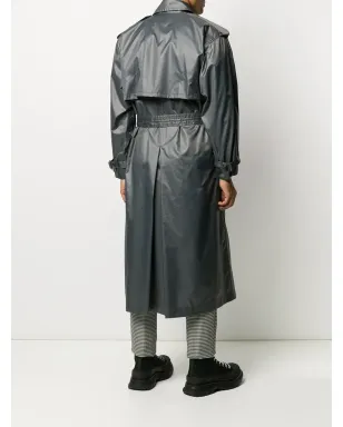 Issey Miyake Pre-Owned 1970's double breasted trench coat - Grey - サムネイル4