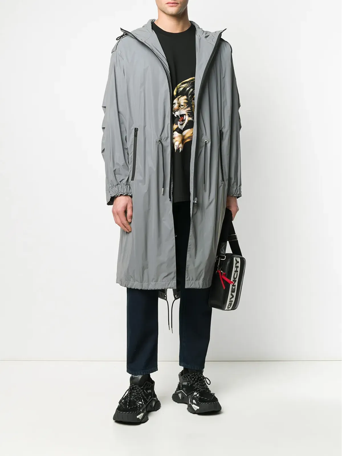 Givenchy フード付きドローストリングウエストパーカ - グレー - 画像2