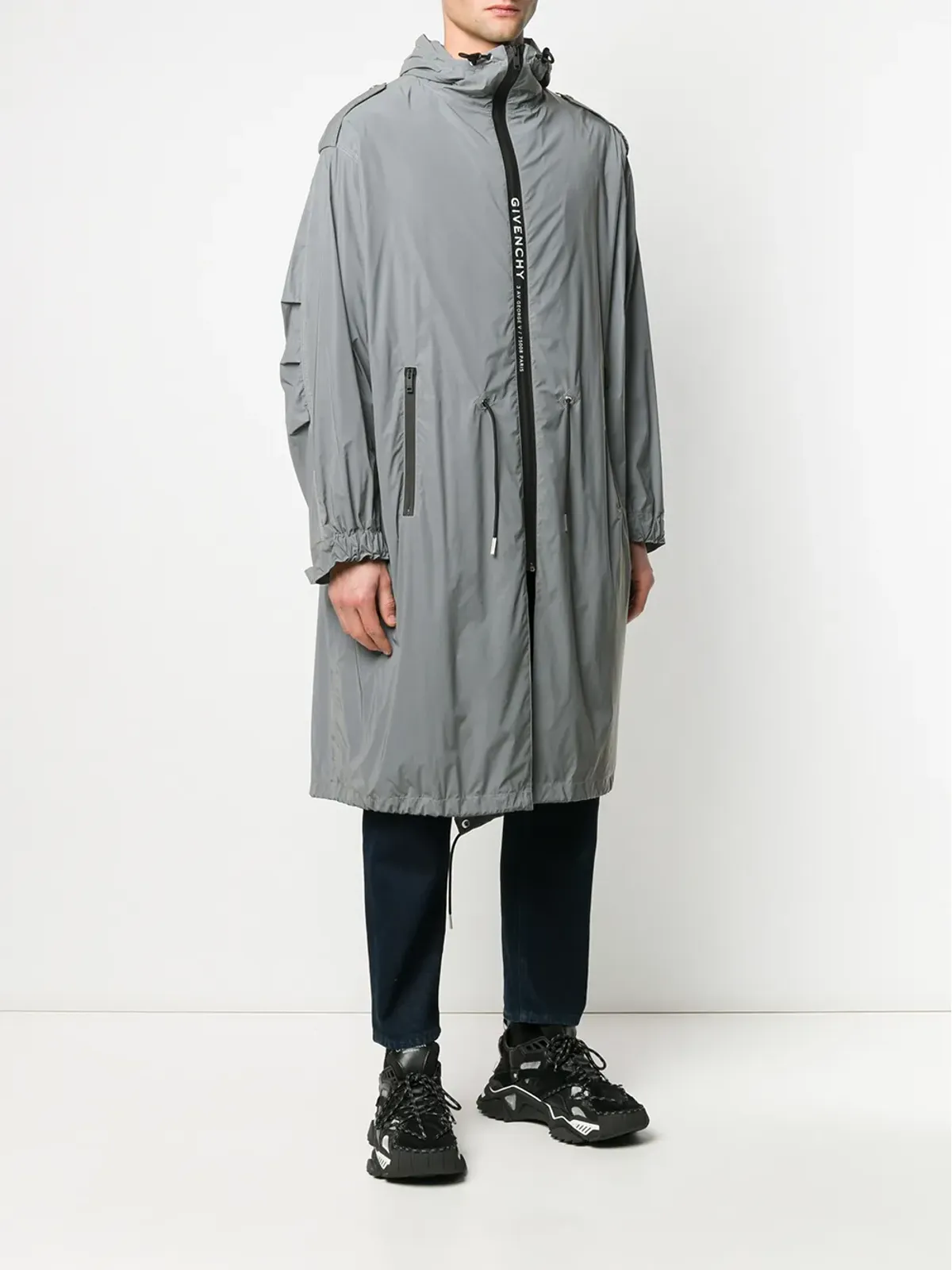 Givenchy フード付きドローストリングウエストパーカ - グレー - 画像3