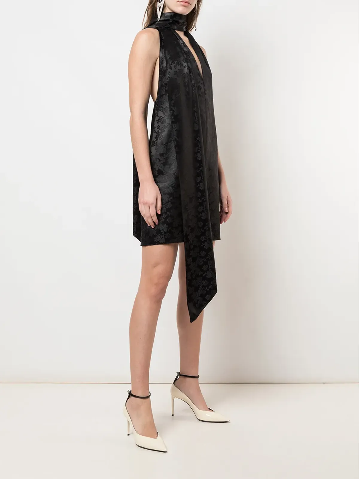 Givenchy フローラル柄シルクハルターンネックドレス - 画像3