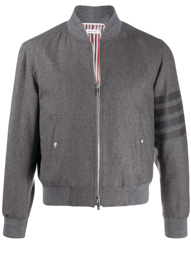 Thom Browne Thom Browne 4-Bar フランネル ブルゾンジャケット - グレーの商品画像