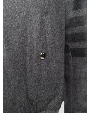 Thom Browne 4-Bar フランネル ブルゾンジャケット - グレー - サムネイル5
