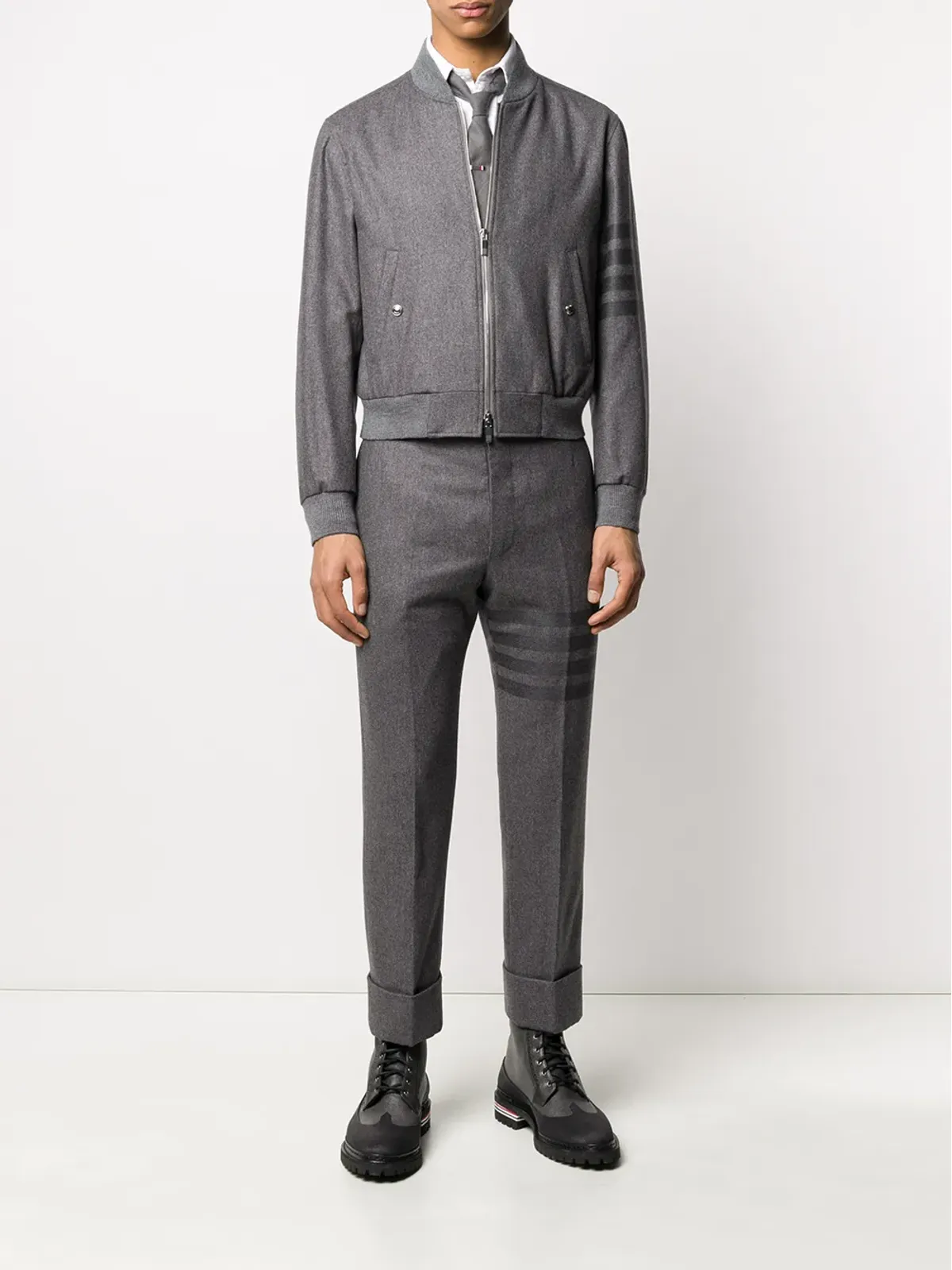 Thom Browne 4-Bar フランネル ブルゾンジャケット - グレー - 画像2