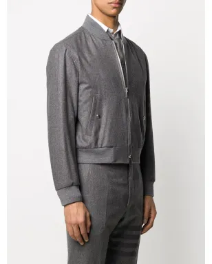 Thom Browne 4-Bar フランネル ブルゾンジャケット - グレー - サムネイル3