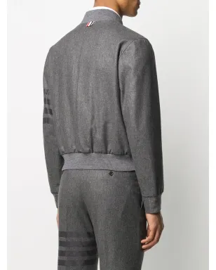 Thom Browne 4-Bar フランネル ブルゾンジャケット - グレー - サムネイル4
