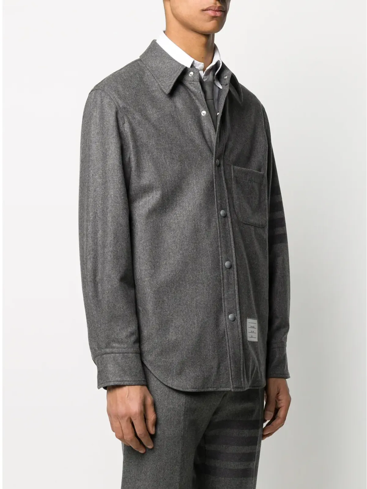 Thom Browne ロゴパッチシャツジャケット - 画像3