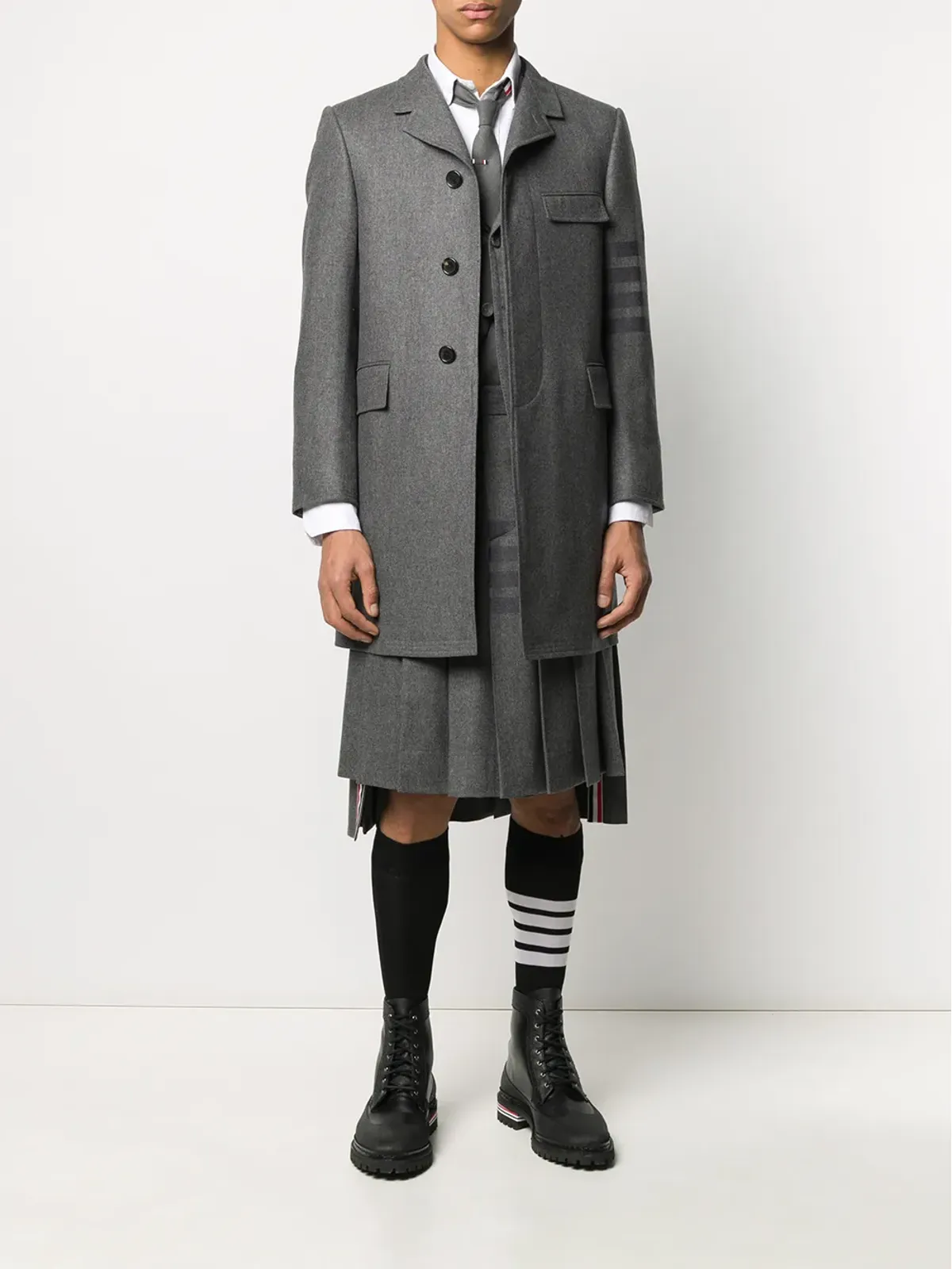 Thom Browne チェスターフィールド・オーバーコート 4バー グレー - 画像2
