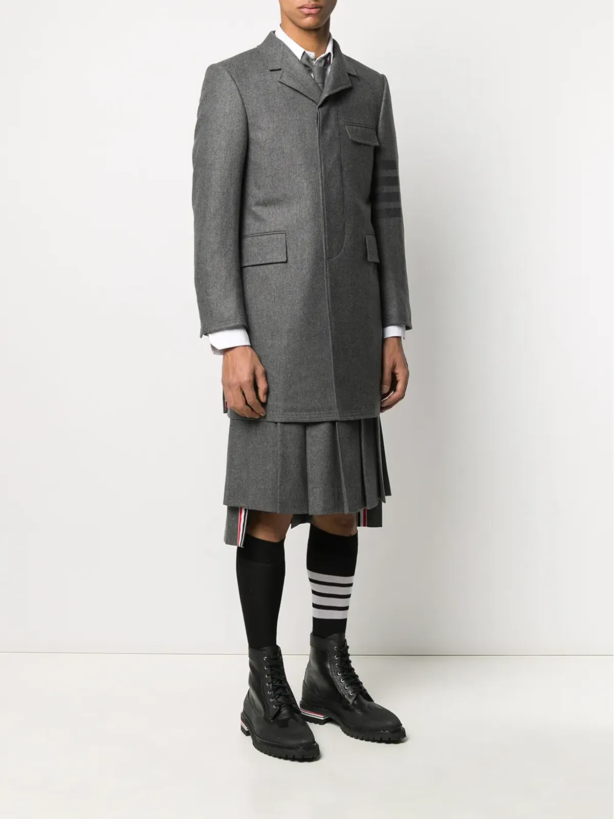 Thom Browne チェスターフィールド・オーバーコート 4バー グレー - 画像3