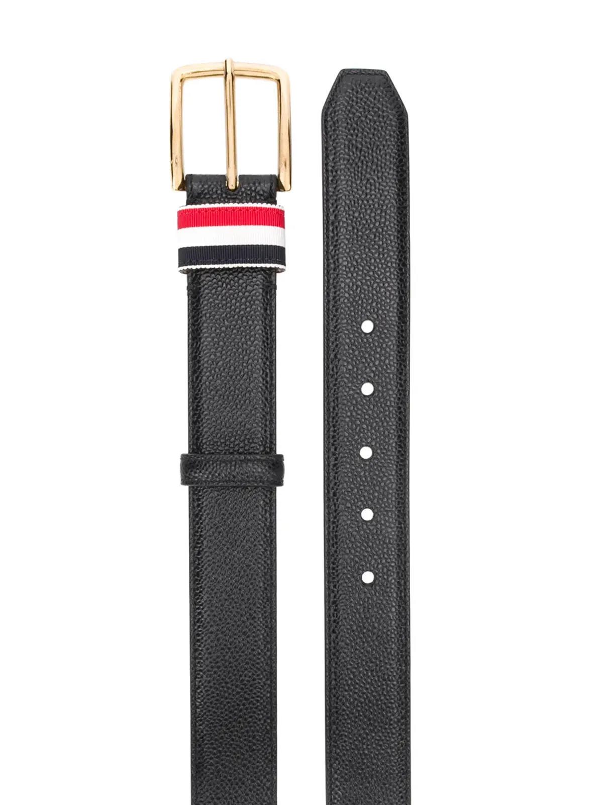 Thom Browne ストライプループ ペブルドレザーベルト ブラック - 画像2