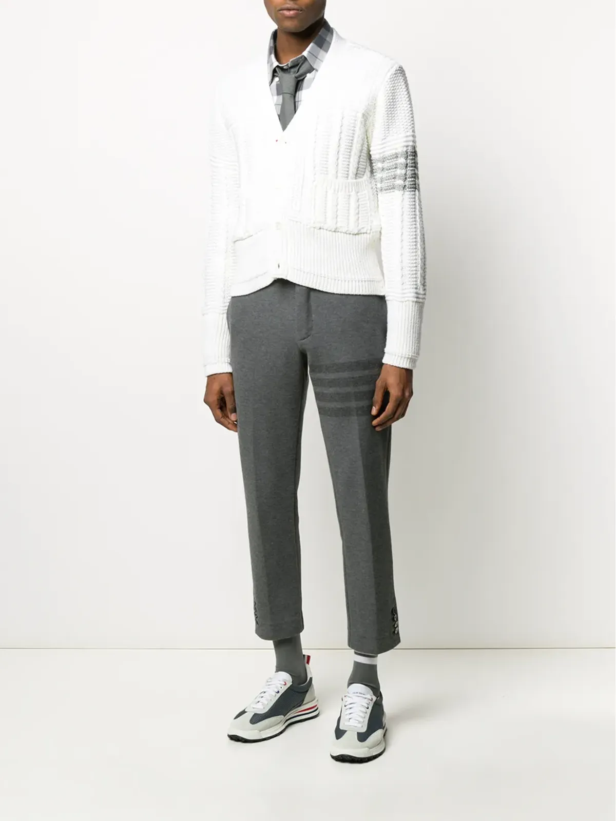 Thom Browne 4-Bar スリムフィット トーン・オン・トーン トラウザーズ - 画像2