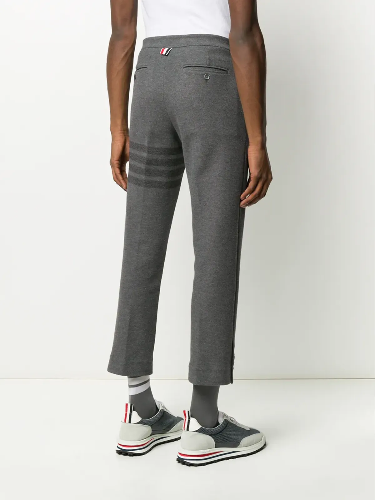 Thom Browne 4-Bar スリムフィット トーン・オン・トーン トラウザーズ - 画像4