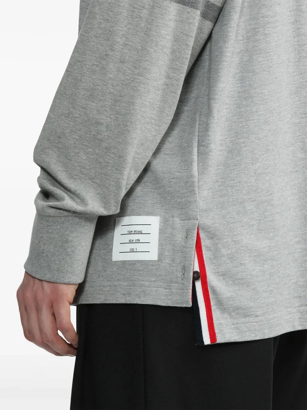 Thom Browne 4-Barストライプ コットン Tシャツ - 画像5