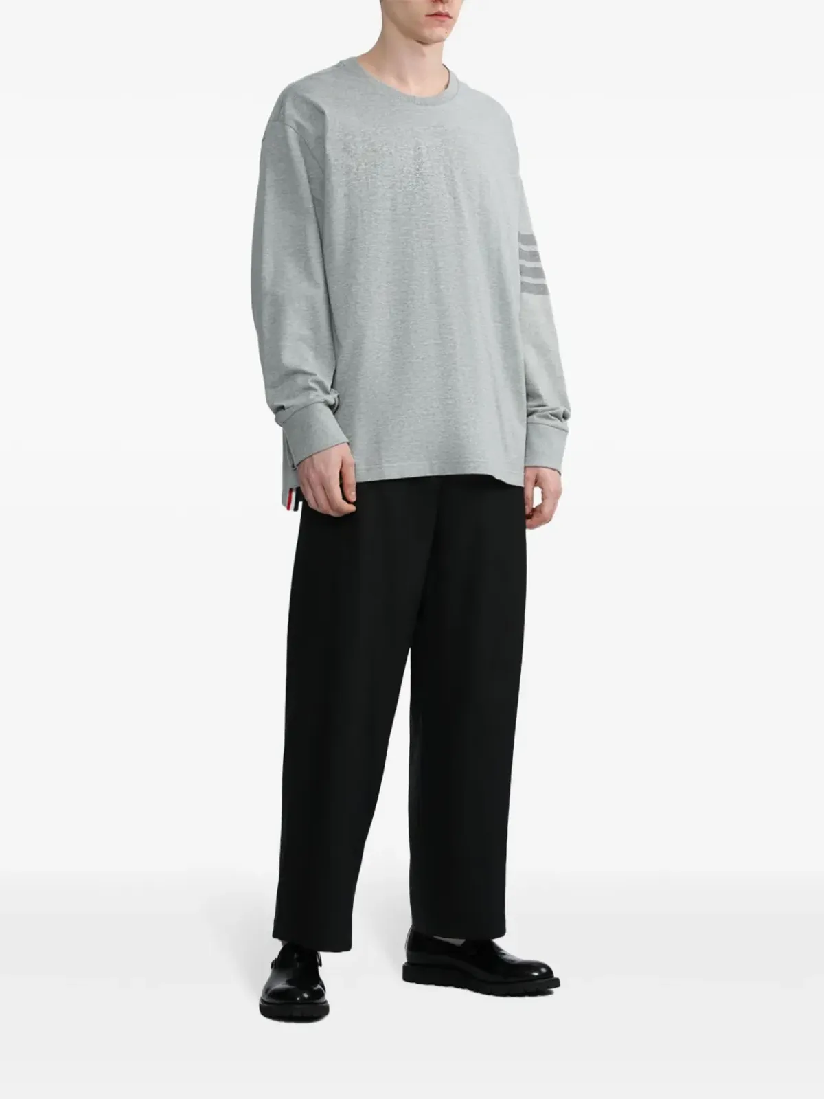 Thom Browne 4-Barストライプ コットン Tシャツ - 画像2