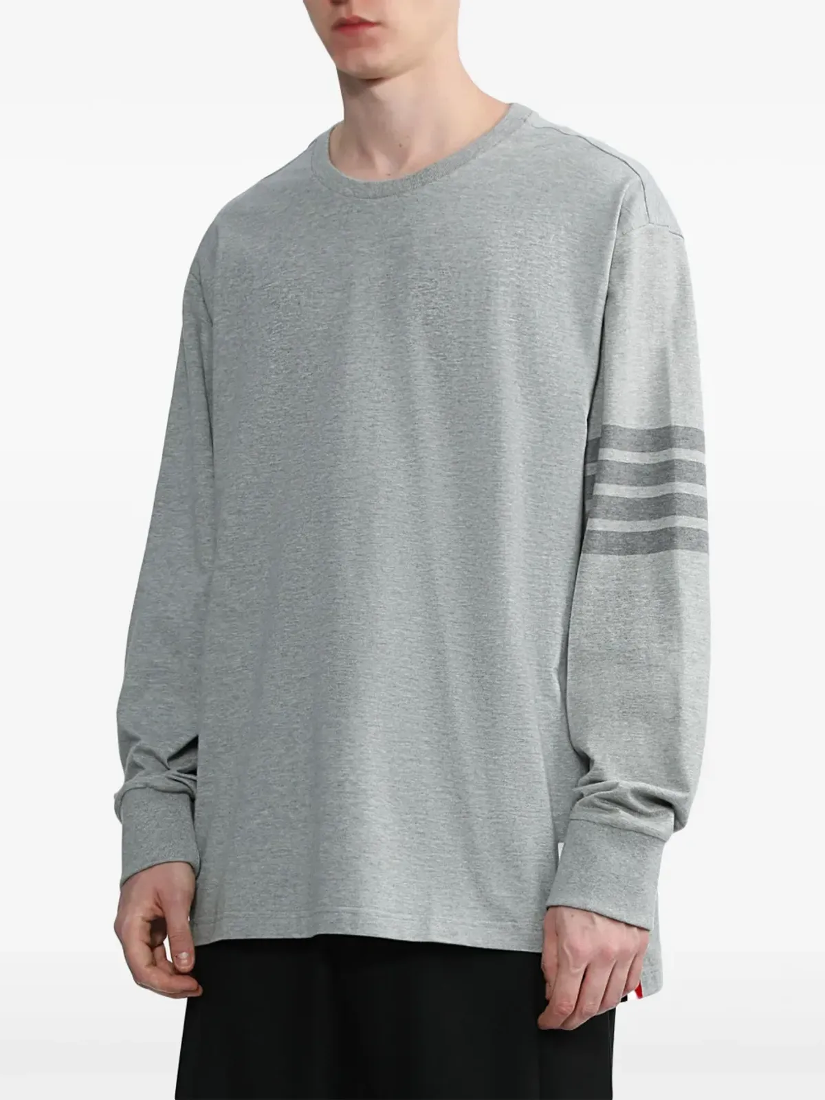 Thom Browne 4-Barストライプ コットン Tシャツ - 画像3