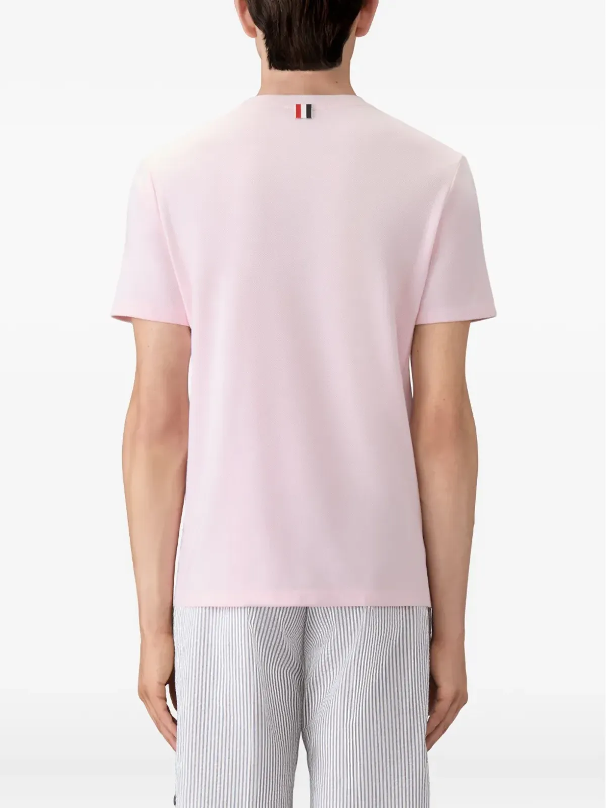 Thom Browne クラシック ピケ リブ カフ RWB Tシャツ - 画像5
