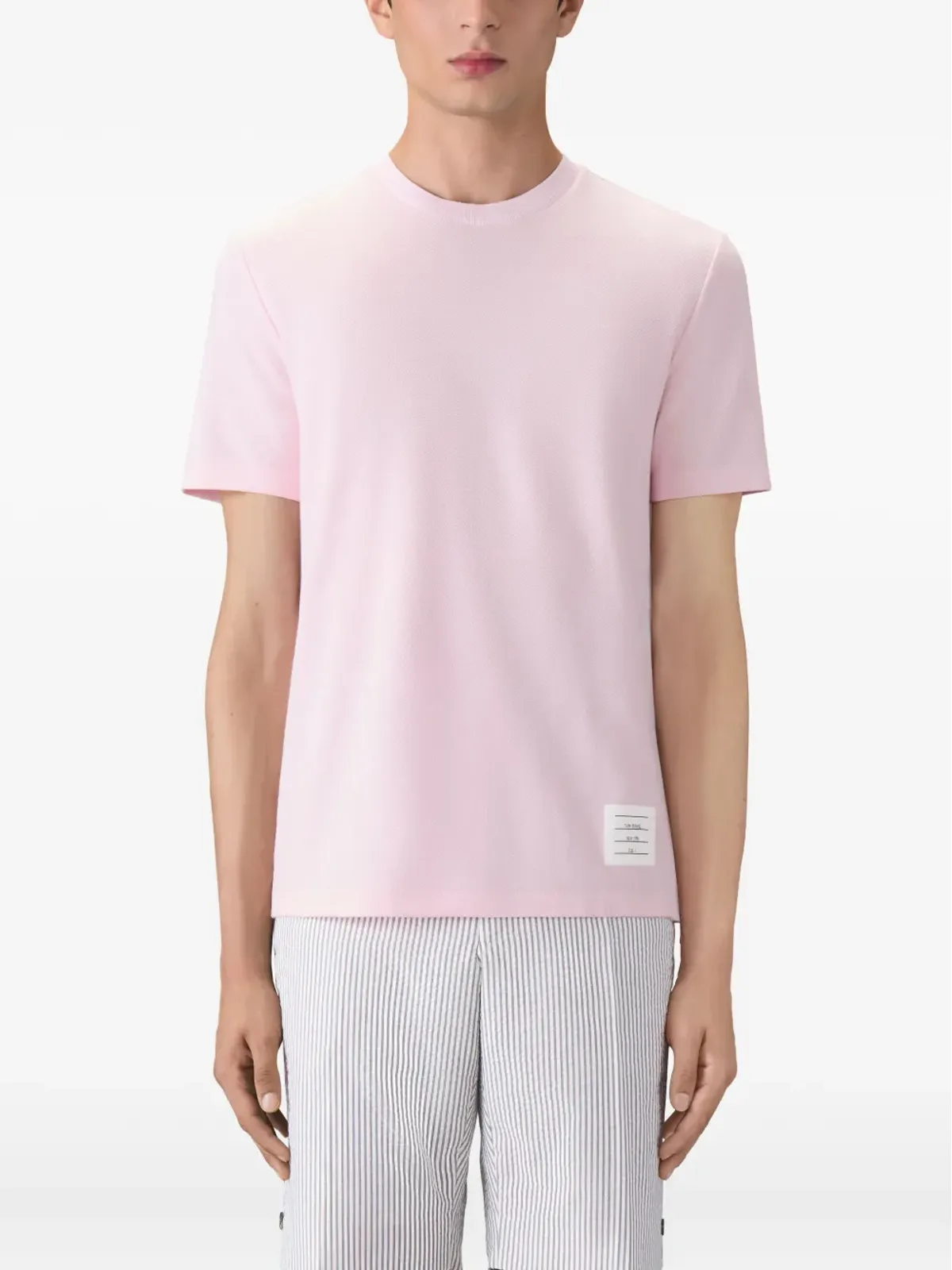Thom Browne クラシック ピケ リブ カフ RWB Tシャツ - 画像3
