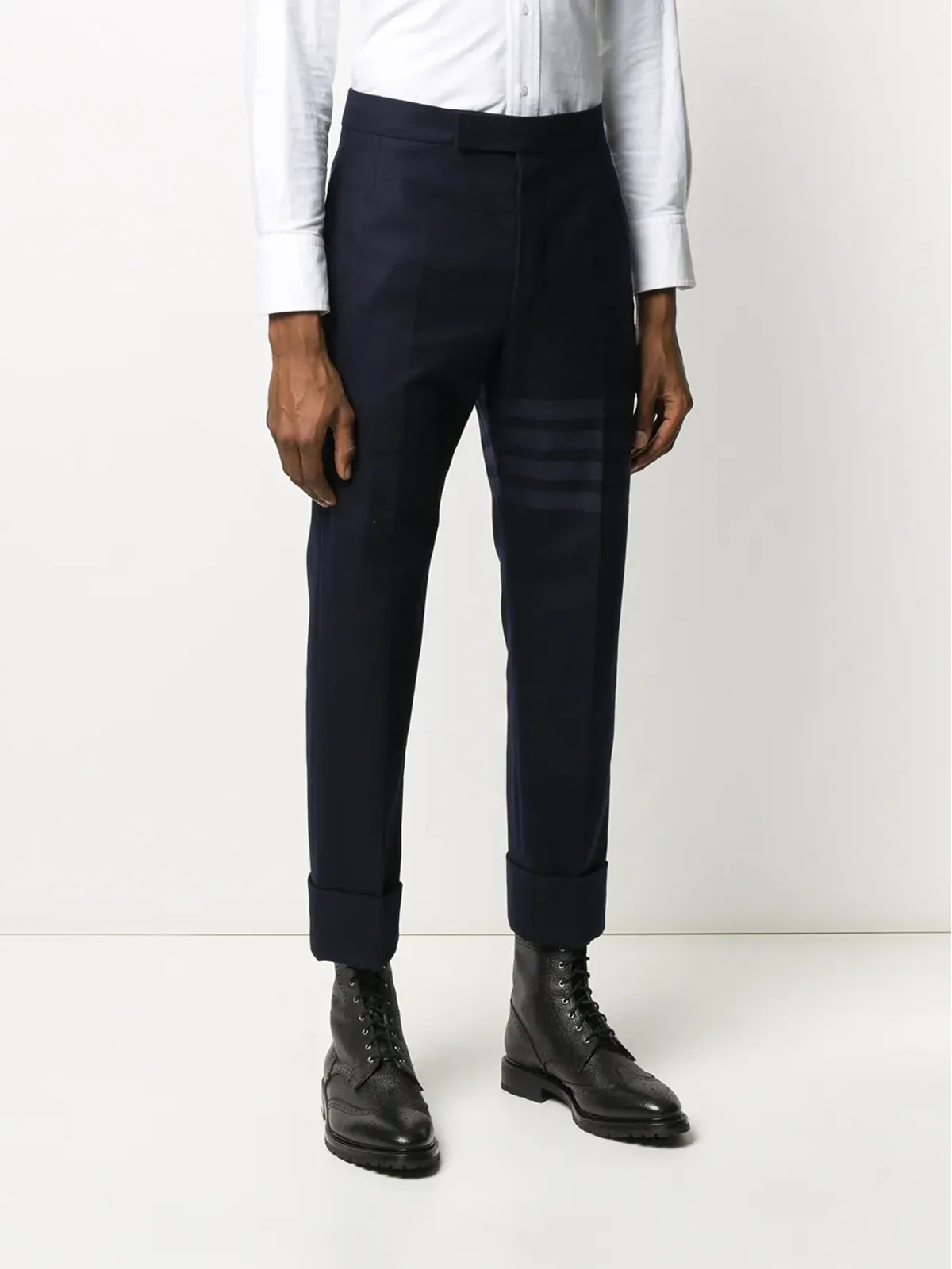 Thom Browne トーン4バー フランネル トラウザー ブルー - 画像3