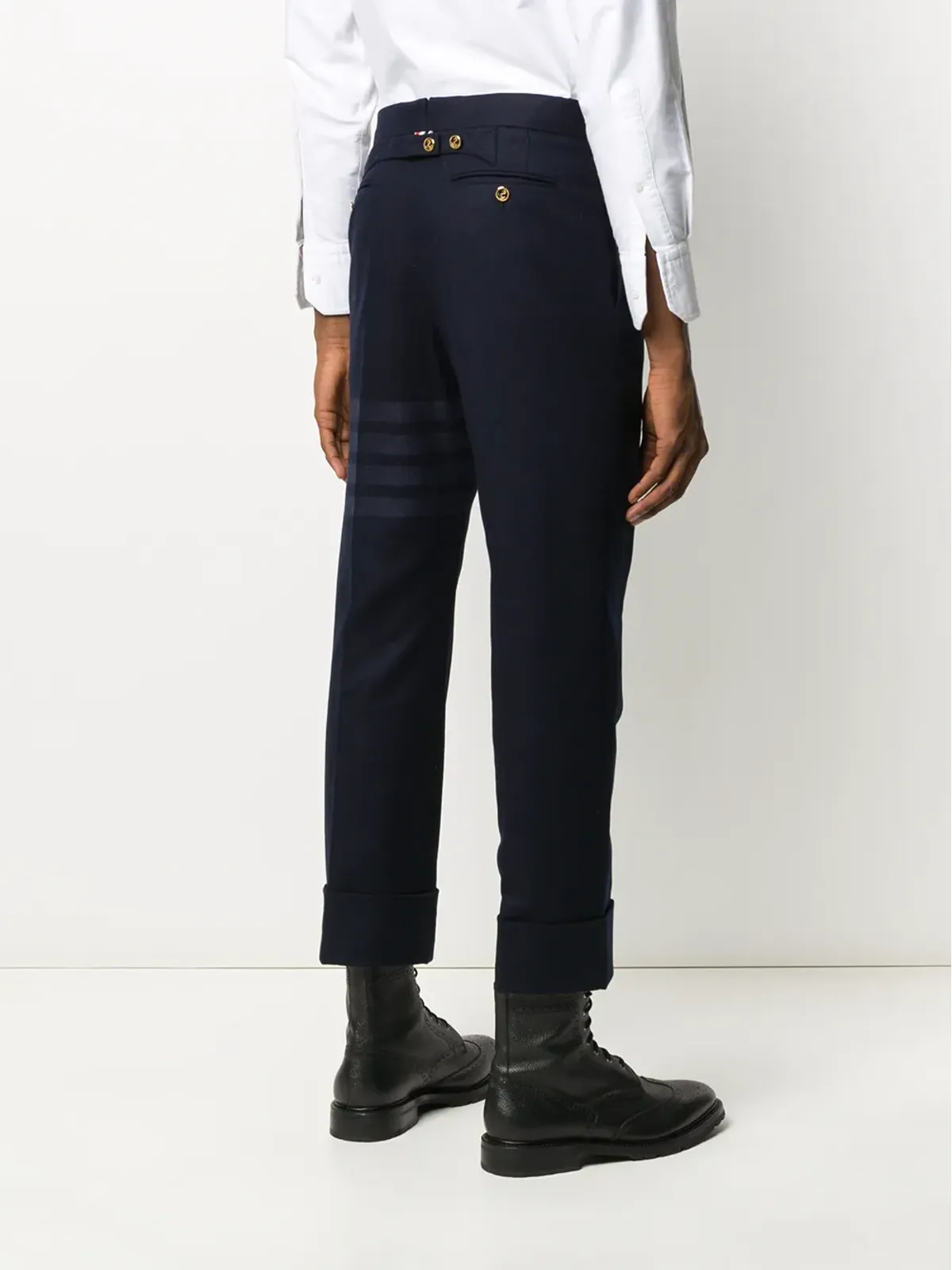 Thom Browne トーン4バー フランネル トラウザー ブルー - 画像4