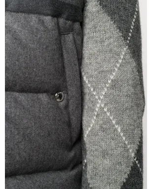 Thom Browne 4-bar ダウン入りフランネルジレ グレー - サムネイル5