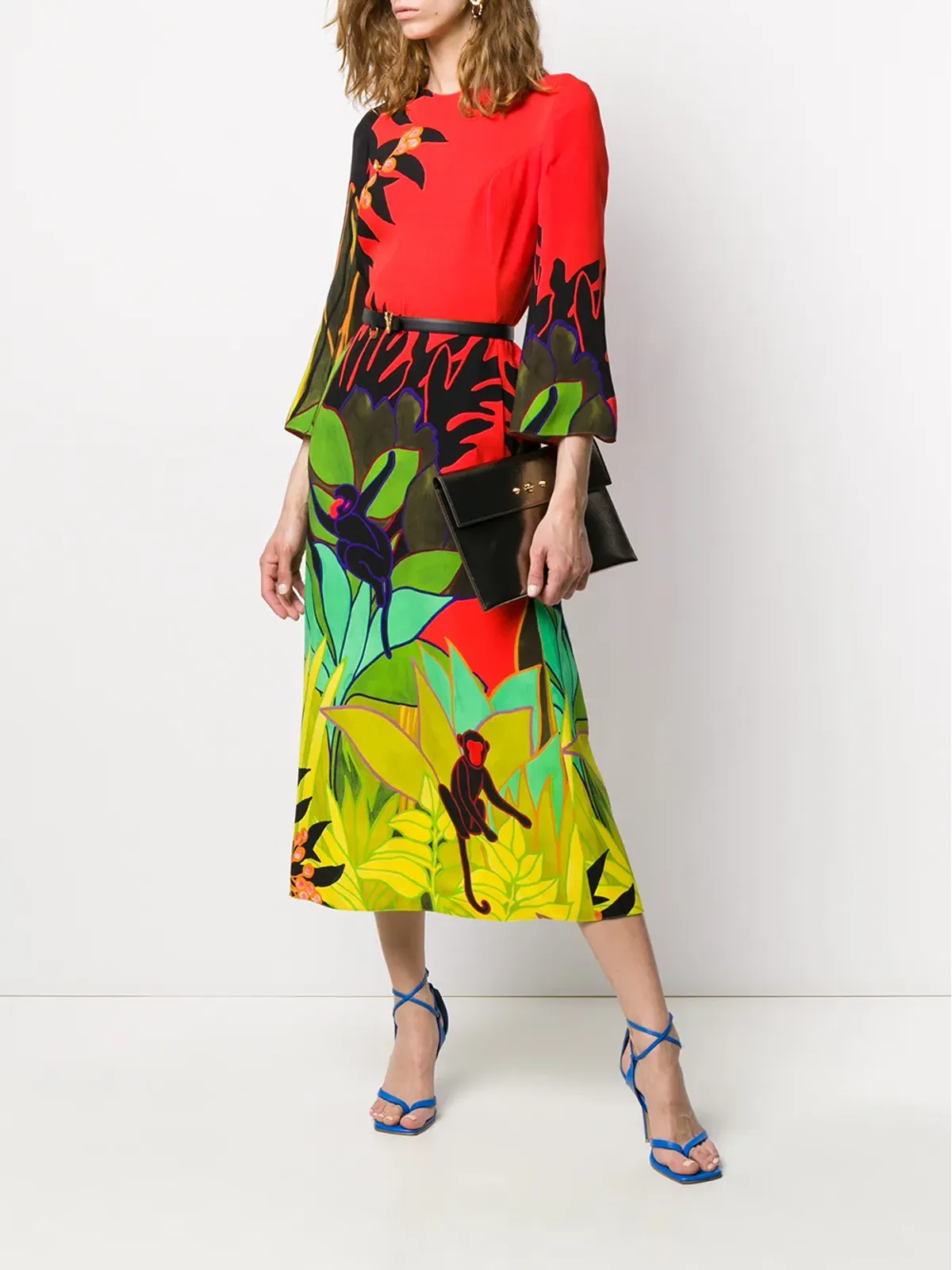Valentino Garavani モンキー・フォレストプリント ミディドレス - 画像2